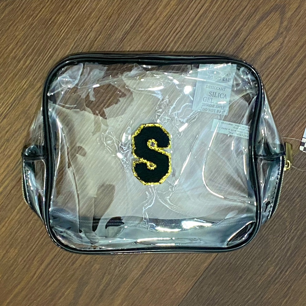 Clear S Initial Cosmetic Bag